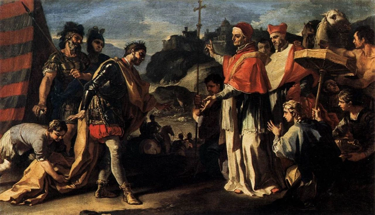 L’incontro di Ratchis, re dei Longobardi e di papa Zaccaria durante l’assedio di Perugia